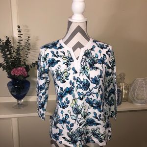 Split Neck Floral Tee